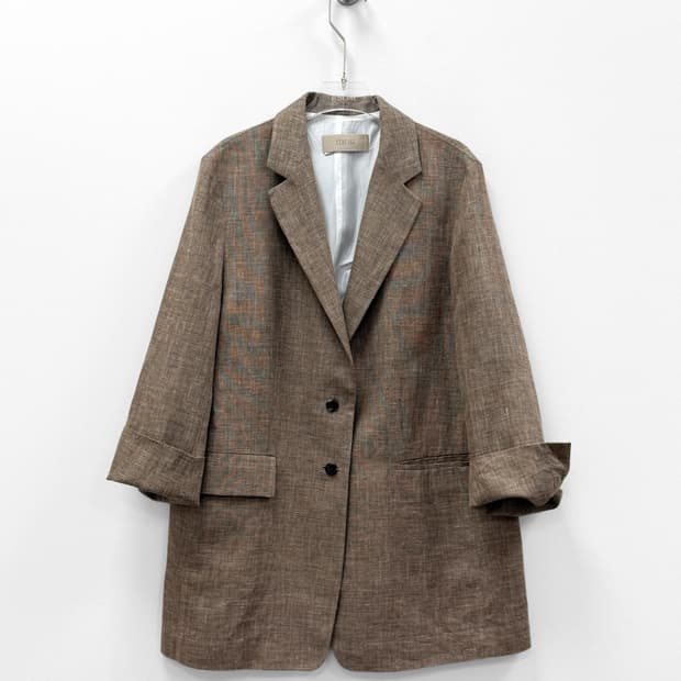 르베이지 린넨 블렌드 투버튼 자켓