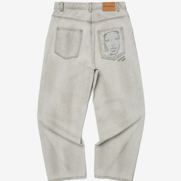 위켄더스 face denim pants