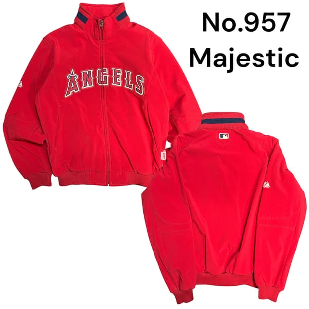 마제스틱 mlb 콜라보 에인절스 빅로고 누빔 스타디움 자켓 올드스쿨 점퍼
