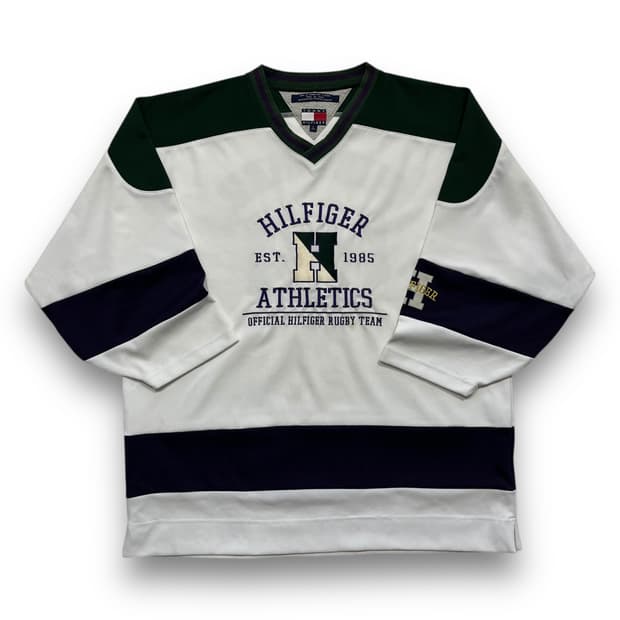 타미 힐피거 90s 올드스쿨 88넘버 힙합 럭비 티셔츠