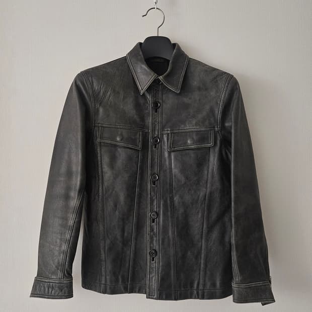 요지 야마모토 AAR 램스킨 레더 셔츠