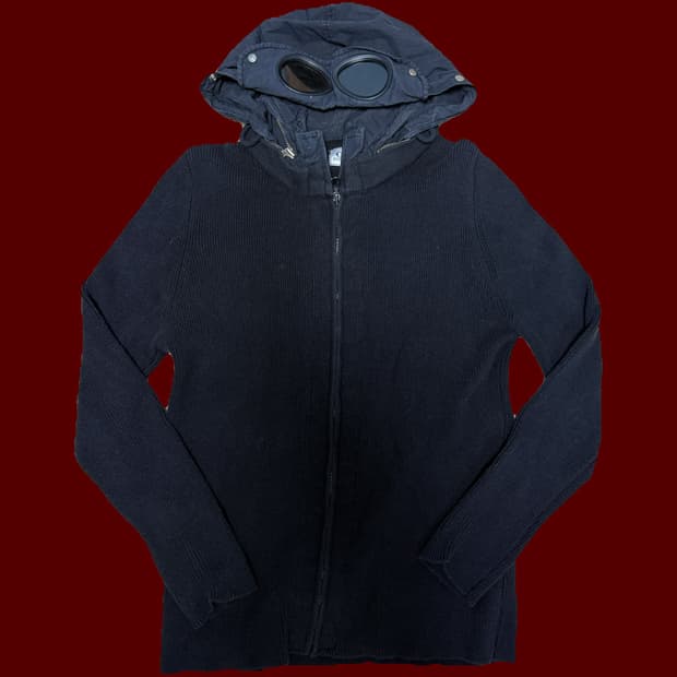 Cp컴퍼니 고글 니트 집업