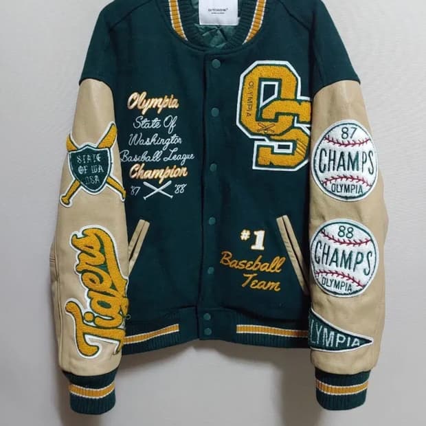 아웃스탠딩 바시티자켓 그린 2사이즈 (105)