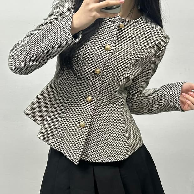 모조에스핀 MOJO.S.PHINE 하운드투스 노카라 자켓