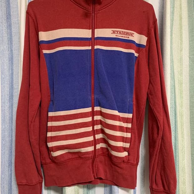 90s 히스테릭 글래머 스트라이프 배색 트랙 자켓 
