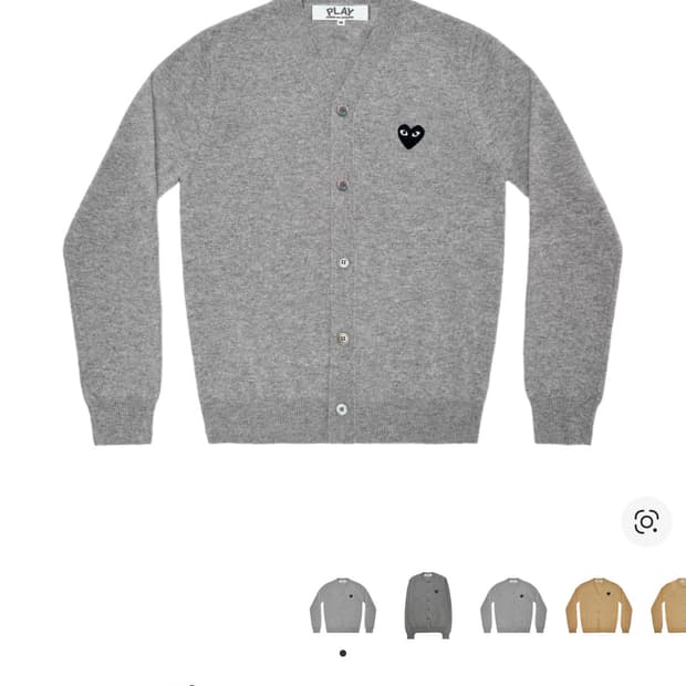꼼데가르송 블랙 하트 니트 가디건 그레이
