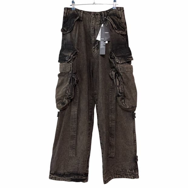[새상품/1] 율리우스 25SS 12oz 데님 와이드 가스마스크 카고팬츠