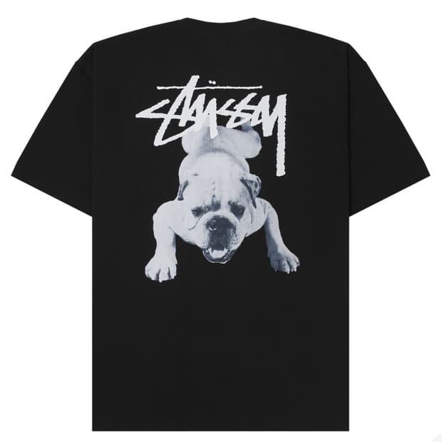 스투시 스탁 도그 티셔츠 블랙 S