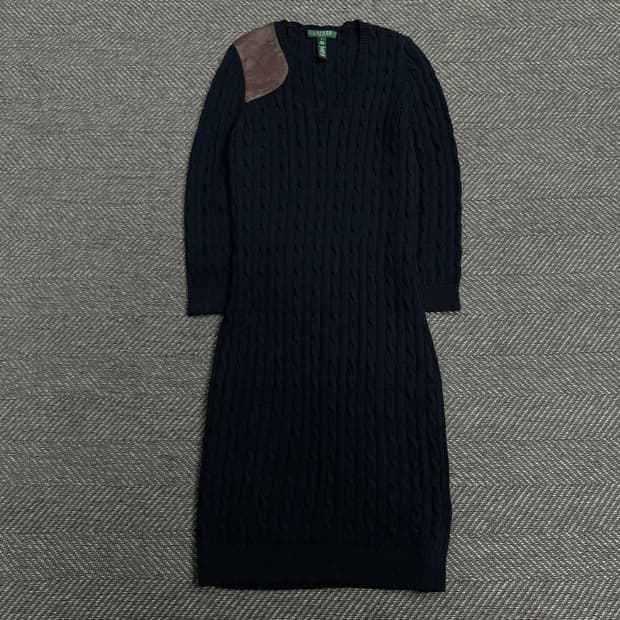 폴로 랄프로렌 레더패치 니트 원피스 V0538