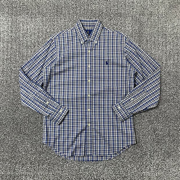 빈티지9. 폴로랄프로렌 퍼포먼스 클래식 핏 체크셔츠 블루톤