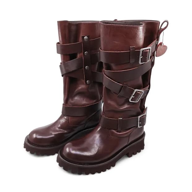 나야와시 야세 벨티드 홀스하이드 부츠 브라운 240