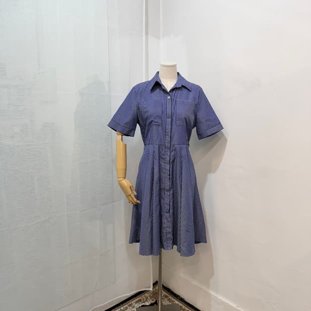 줄무늬 스트라이프 반팔셔츠원피스 롱원피스 4457