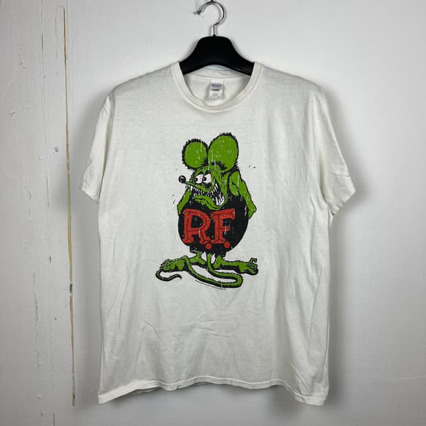 JPN GILDAN 화이트 프린팅 반팔티셔츠 L