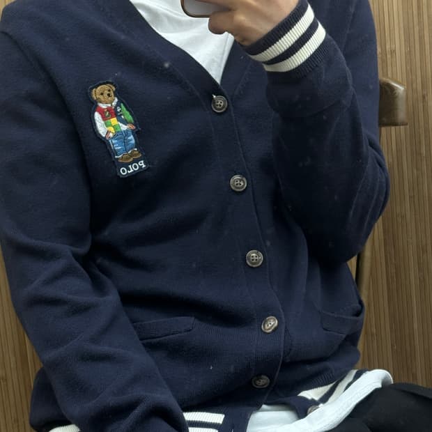 빈티지 폴로 곰돌이 가디건 