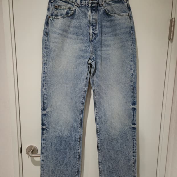 [자라] 앵클 스트레이트 레그 진 연청워싱 31