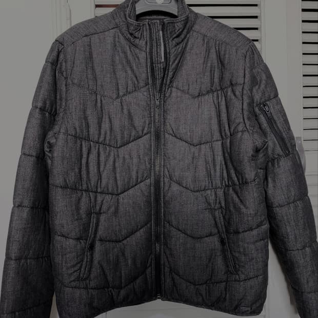 M 캘빈클라인 그레이 데님 경량패딩