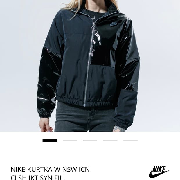 나이키 우먼스 아이콘 블랙 크롭 저지 자켓 M
