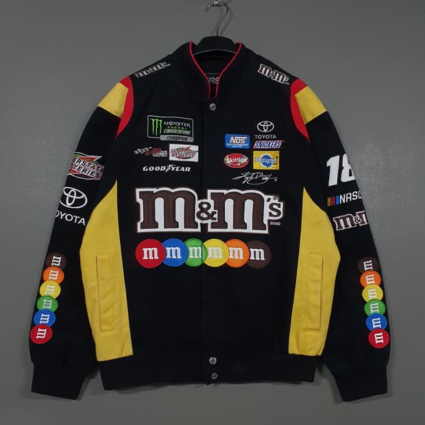 실측 L) 제프헤밀턴 나스카 m&m 도요타 몬스터 패치 코튼 레이싱 자켓
