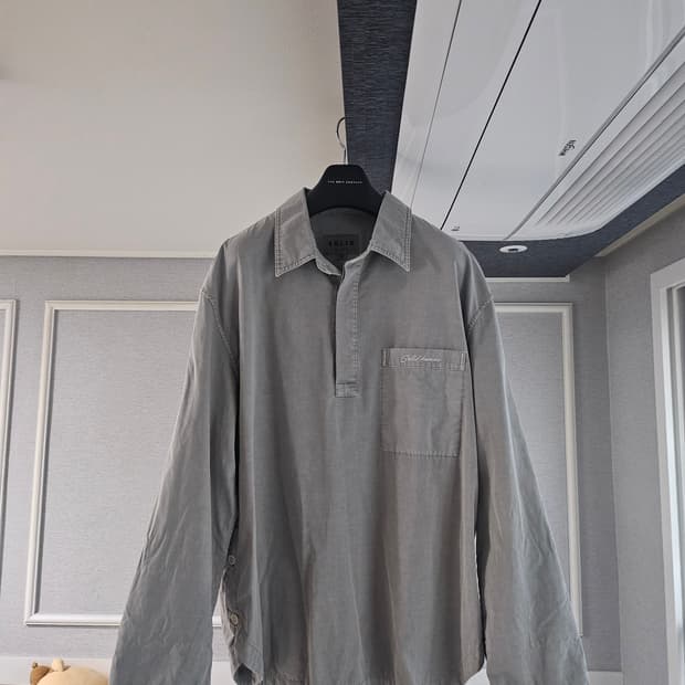 [거의 새것] 솔리드옴므 그레이 롱슬리브 셔츠 남방 50