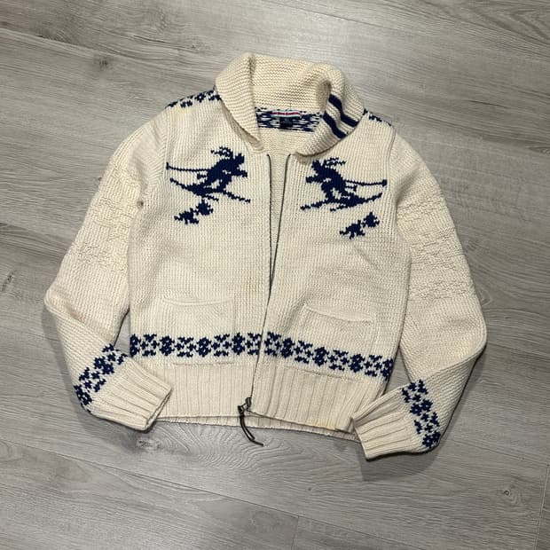 폴로 진스 노르딕 코위찬 니트 집업