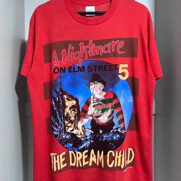 빈티지 80s 나이트메어 5 Freddy Krueger 공포 영화 티셔츠