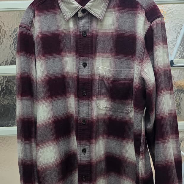 유니클로 플란넬 체크셔츠 L사이즈 레드