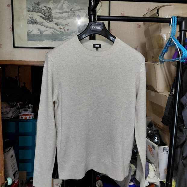 [유니클로]캐시미어100 라운드넥 니트 M(95)사이즈