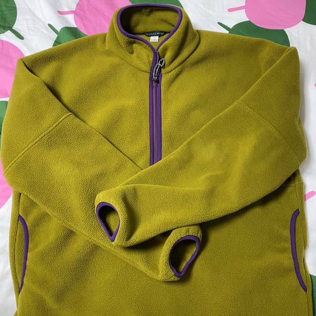 토마스모어 플리스 하프집업 올리브그린 XL 사이즈