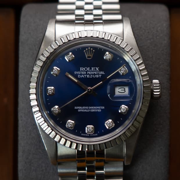 롤렉스 데이저스트 엔진턴베젤 16030 청판 텐포인트 다이아 빈티지 시계