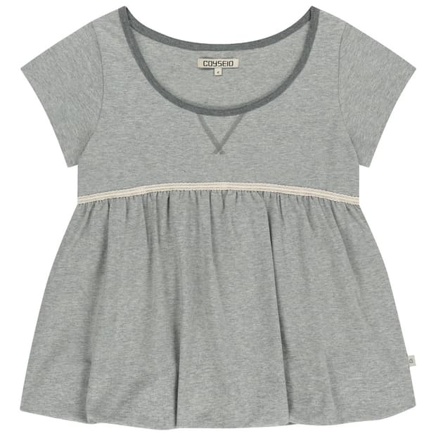 LACE BALLOON T-SHIRT MELANGE GREY 2