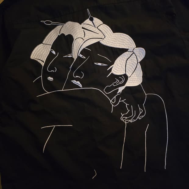 ikumi 이쿠미 백자수 블랙 셔츠 