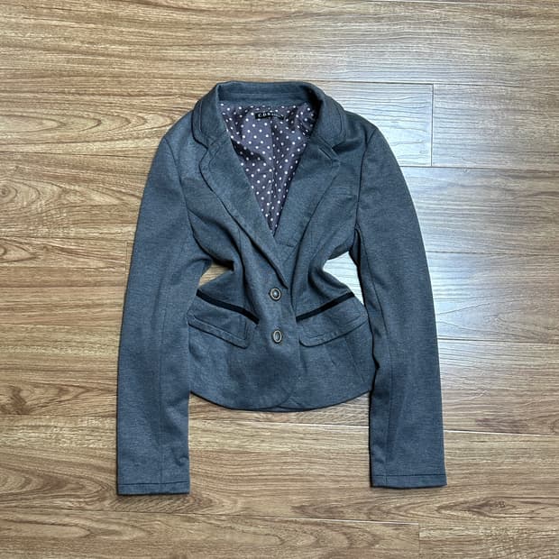 빈티지 그레이 도트 자켓 히메갸루 로걀 라떼 달천깔 코케트 모리걸 페어리