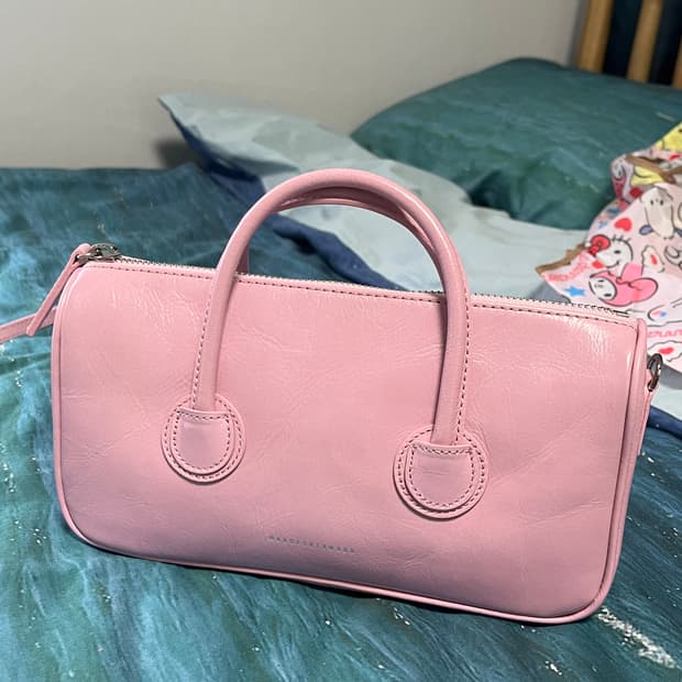 마지셔우드 지퍼 스몰 핑크 크링클 백 