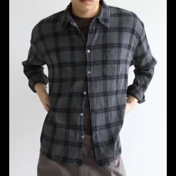 해칭룸 오버 다이드 체크 셔츠 차콜 2사이즈