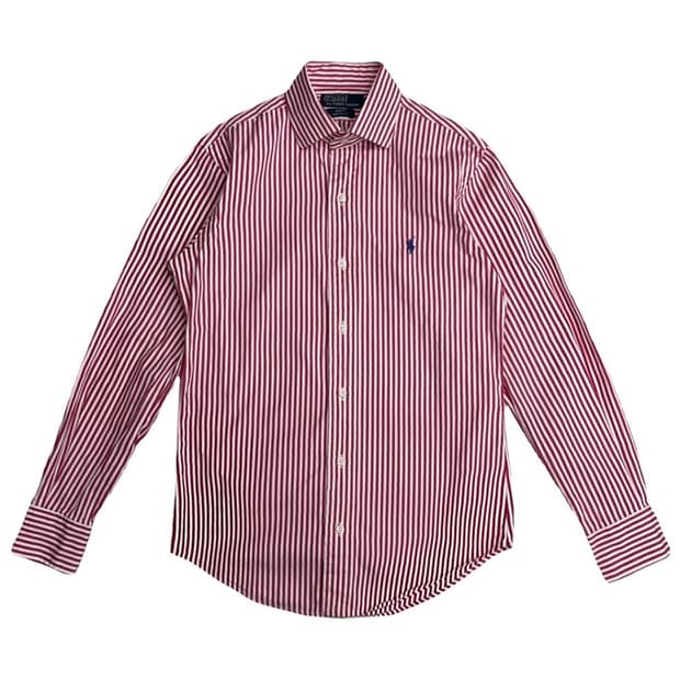 POLO 레드 스트라이프 와이드카라 셔츠 37-78