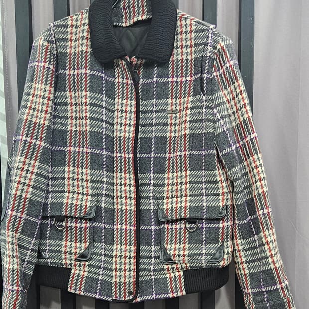 핑 체크 무늬 방풍 내피분리 자켓 95