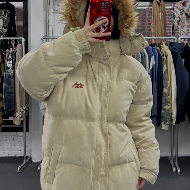 마자플라바 퍼후드 베이지 패딩