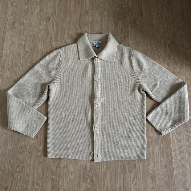 COS 코스 부클레 니트 가디건 베이지 XL 팔아요!