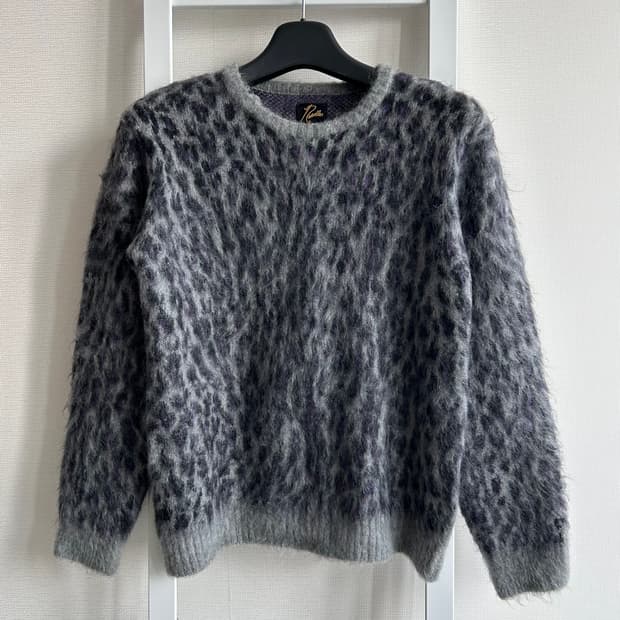 니들스 레오파드 모헤어 니트