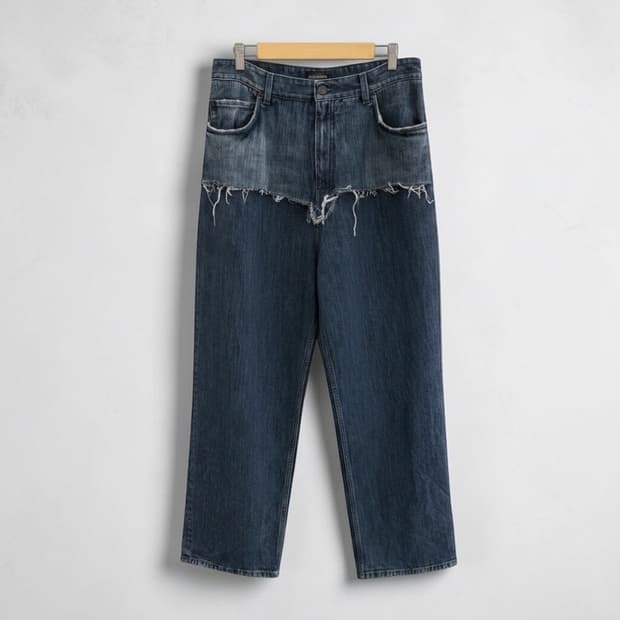 M/ 발렌시아가 컷오프 와이드 데님 팬츠