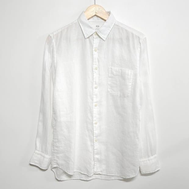 95 UNIQLO 유니클로 린넨 셔츠 화이트