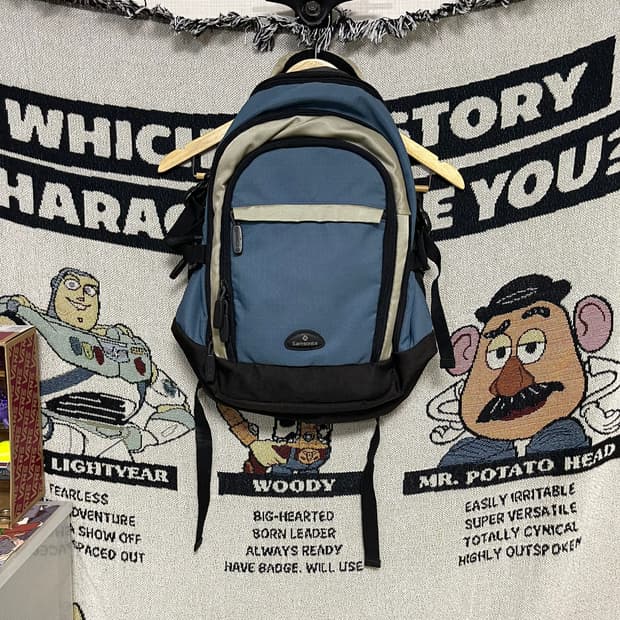 빈티지 쌤소나이트 블루 백팩