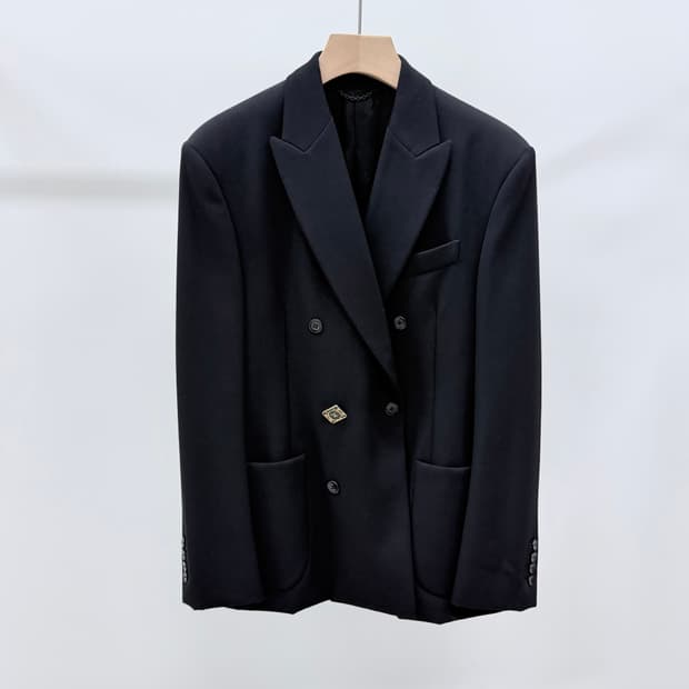 [S+급/50] 루이비통 울 트윌 블레이저 정장 자켓 블랙