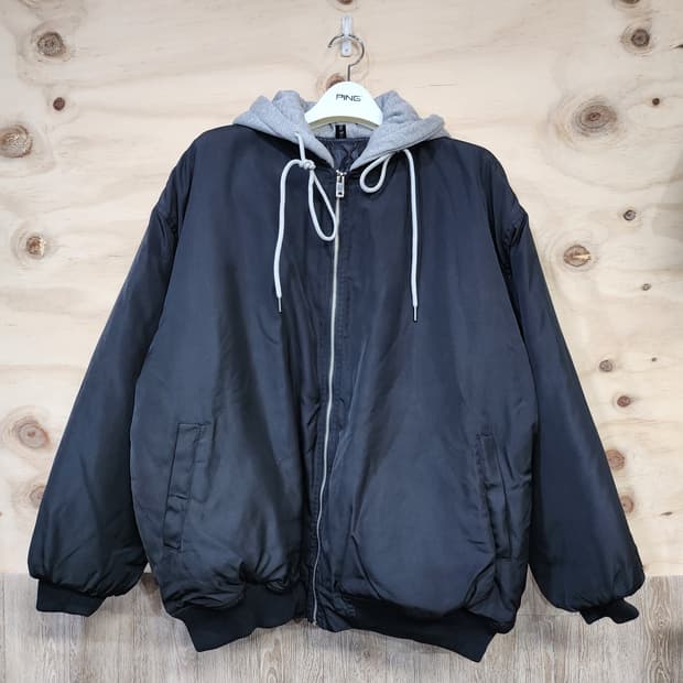 1066) 남성 누빔안감 후디 항공자켓