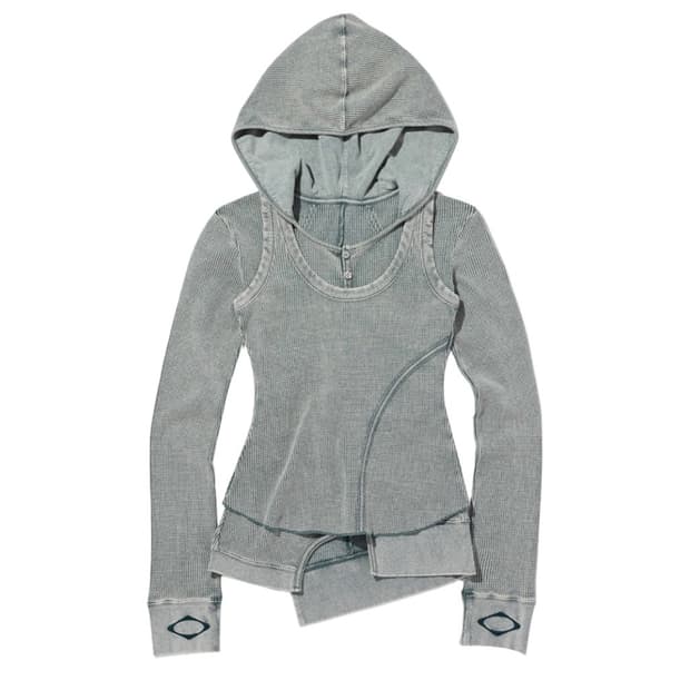 [M] 미스치프 레이어드 와플 후드 세트 블리치드 카키