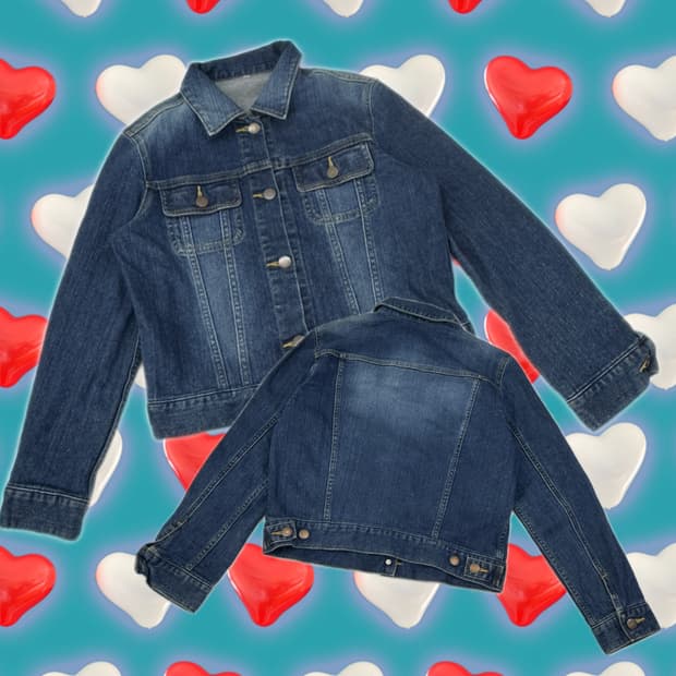 재팬 빈티지 중청 슬림 청자켓 데님 자켓 워싱 핀터 보헤미안 y2k