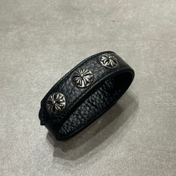 Ch cross - 크롬 십자 레더 팔찌