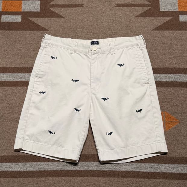 J.CREW 제이크루 상어 자수 치노 쇼츠 반바지 32