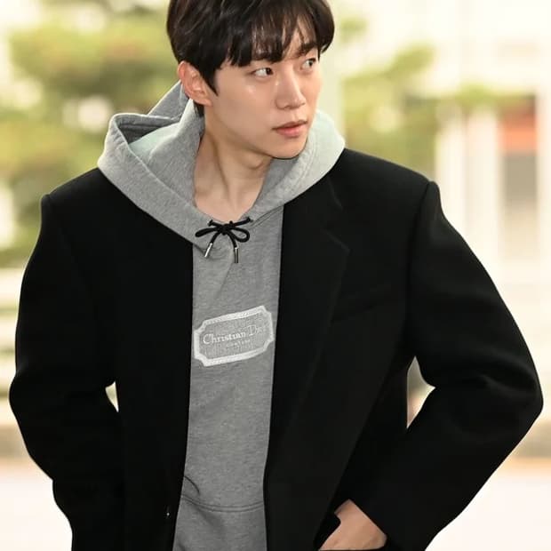 디올 그레이 로고 후드티셔츠 새상품