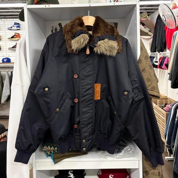 (M) 90s Lee 퍼 넥 항공 점퍼 자켓 made in JAPAN